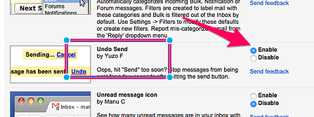 Gmail email undue send settings enable