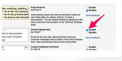 Google Labs Canned Responses
