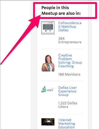 Meetup.com other groups interests